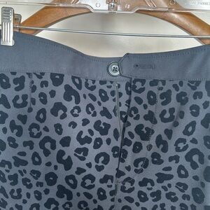 Maeve Black & Navy Velvet Patterned Capri Pants.